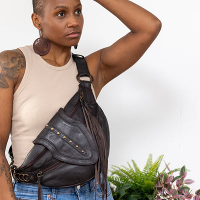 Leather Arrow Bag | Falcon Brown