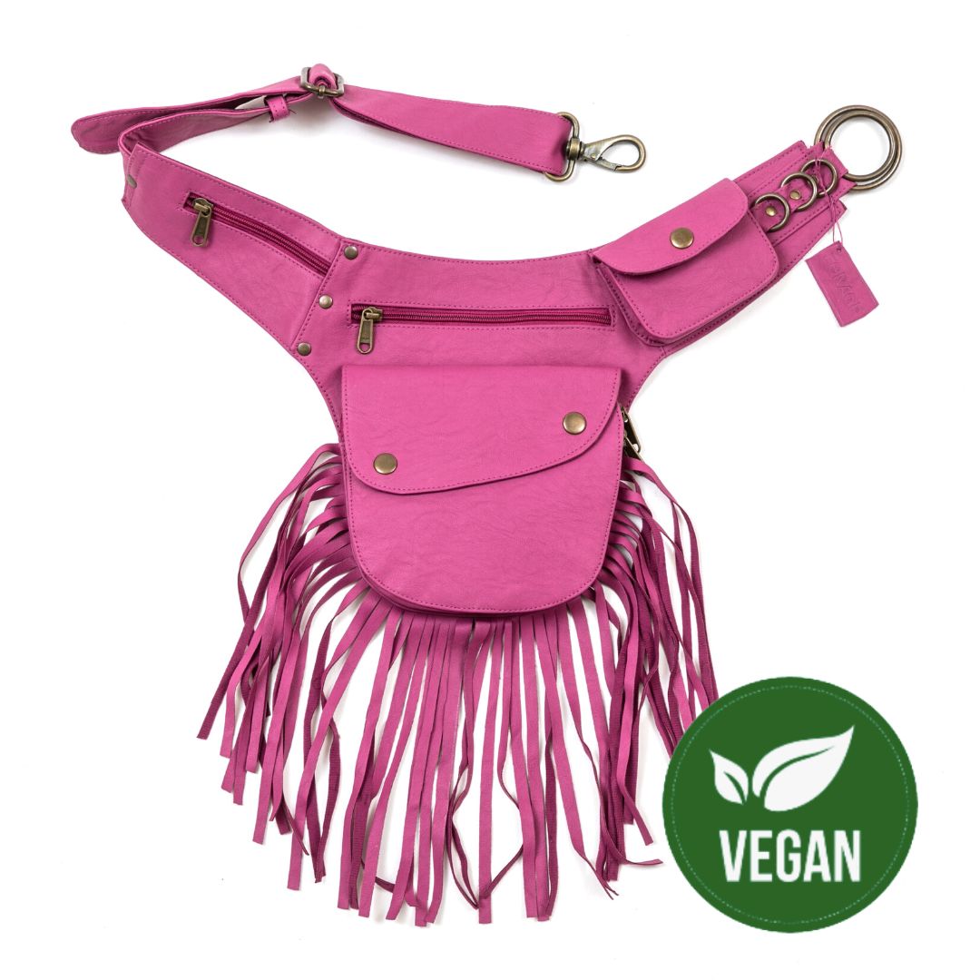 Vegan Leather Tassel Belt Hot Pink – ForageDesign
