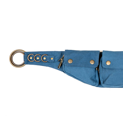 Light Cotton Three Pocket Belt - Sky Blue