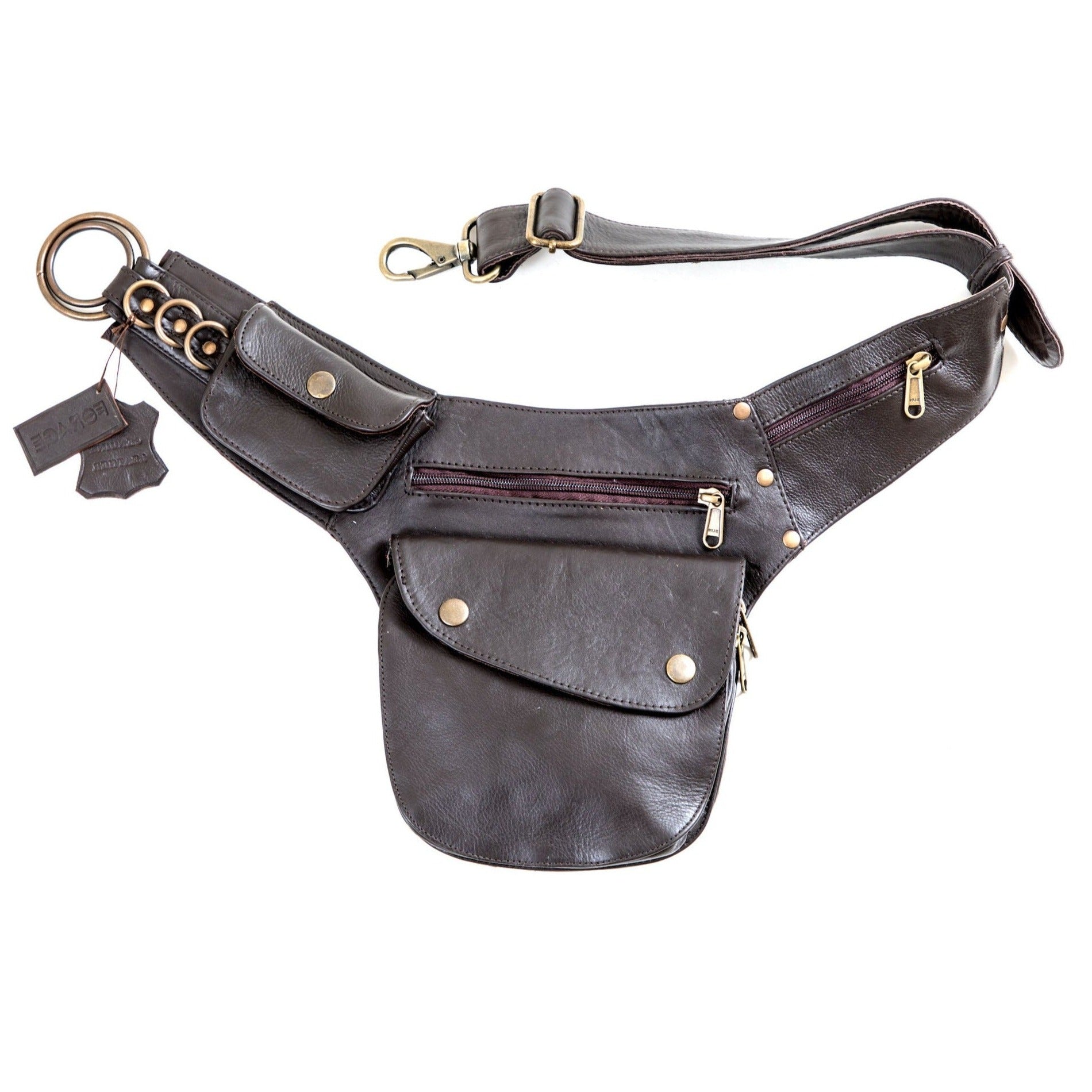 Leather Hip Bag - Dark brown – ForageDesign