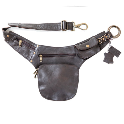 Leather Minimal Hip Bag | Falcon Brown