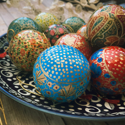 Hand Painted Luxury Baubles - Mixed Colours - ForageDesign