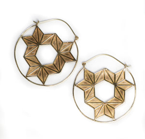 Large Brass Geometric Constellation Earrings - ForageDesign