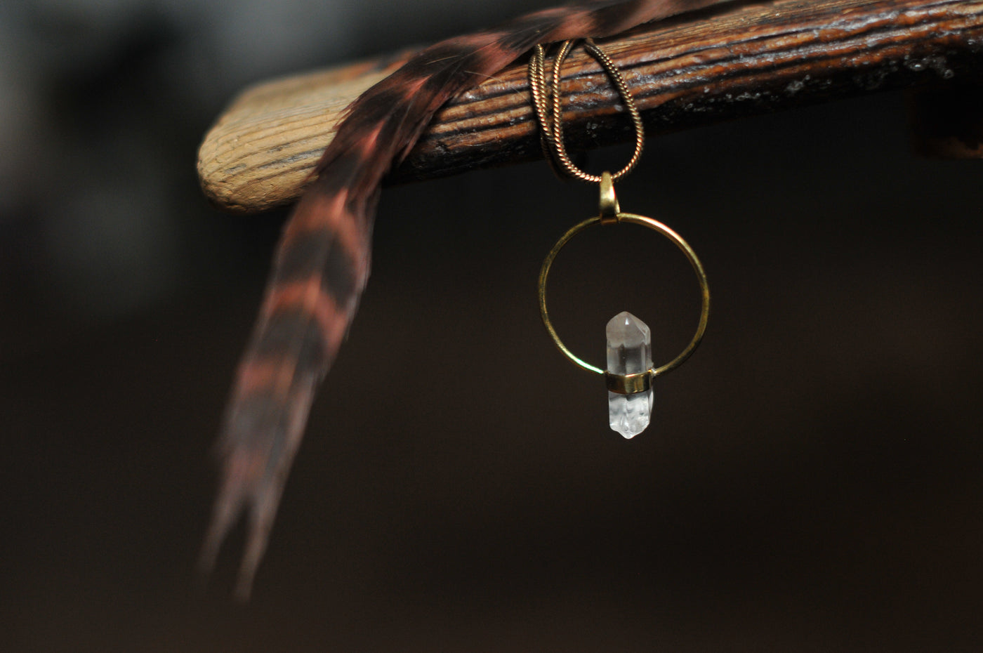Crystal hoop pendant - ForageDesign