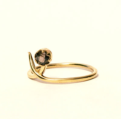 Orbán Sweep Ring with Smoky Quartz - ForageDesign