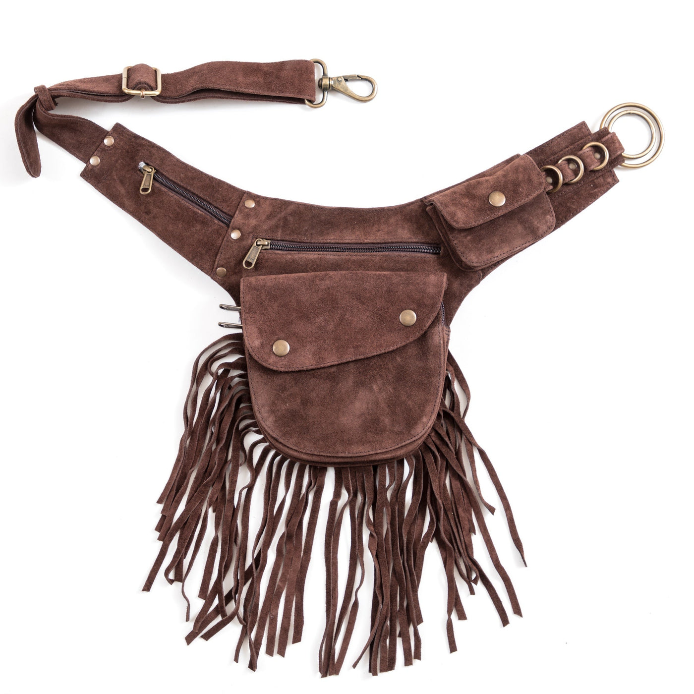 Suede Tassel Belt | Deep brown