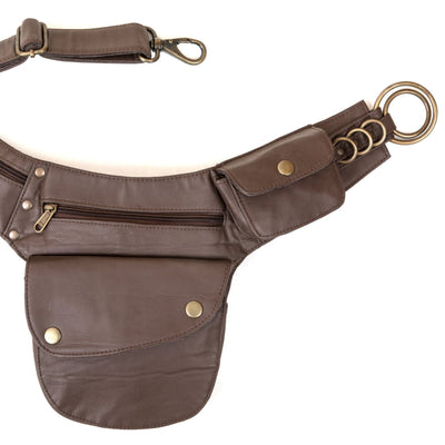 Piñatex Vegan Leather Hip Bag - Chestnut Brown