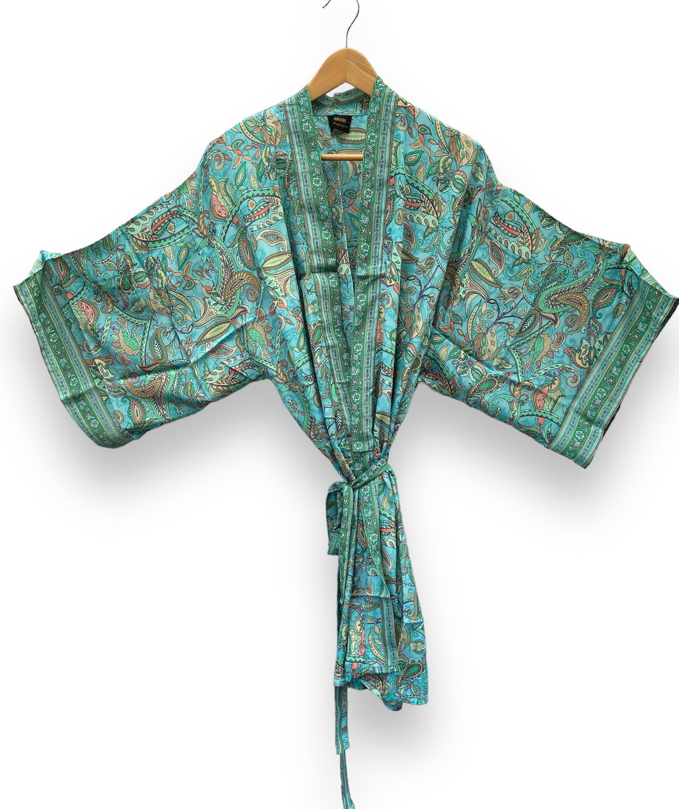 Short Floaty Kimono - Verdigris