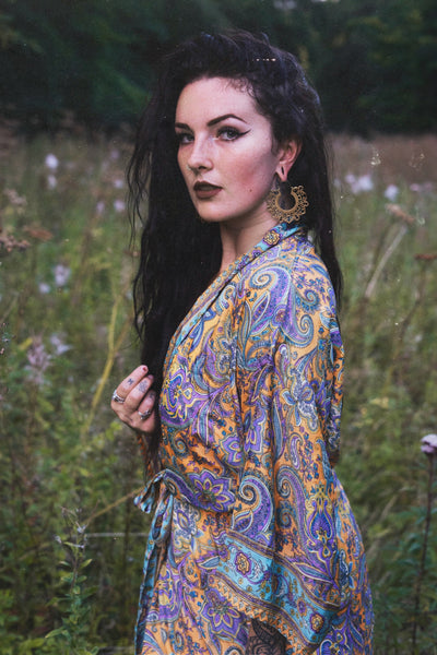 Ex Display | Short Floaty Kimono - Ginger Orchid