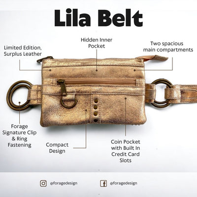 Leather Lila Belt | Dark Gold