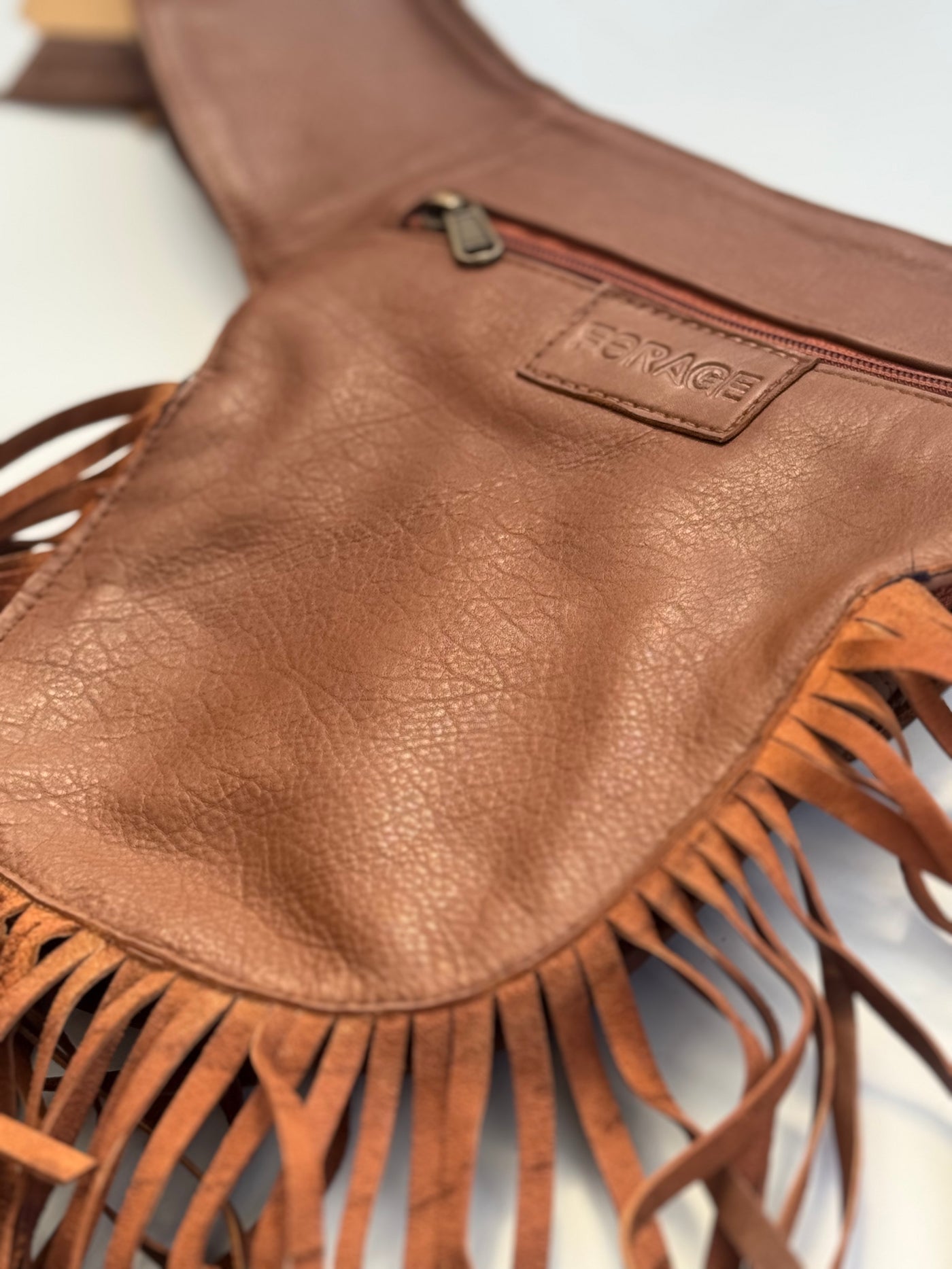 Leather Tassel Belt - Cinnamon
