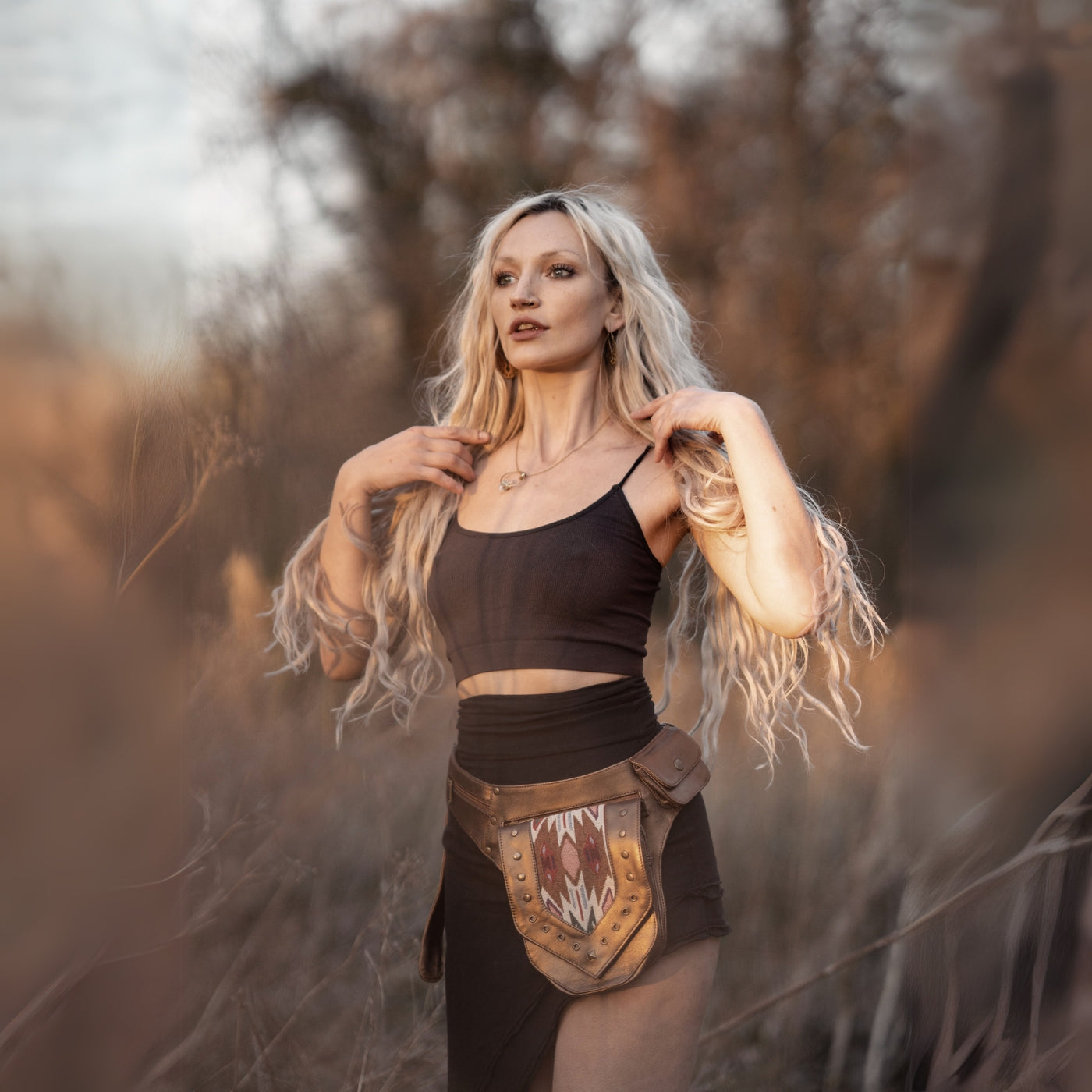 Leather Niisha Belt | Gold