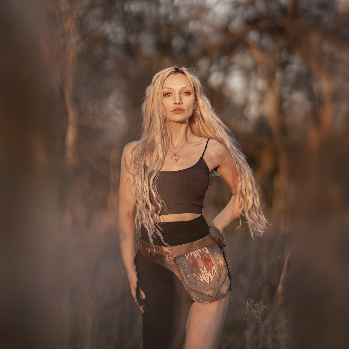 Leather Niisha Belt | Gold