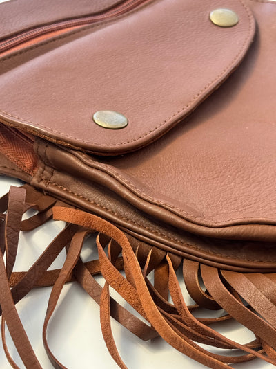 Leather Tassel Belt - Cinnamon
