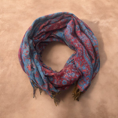 Blanket Scarf | Maroon & Blue