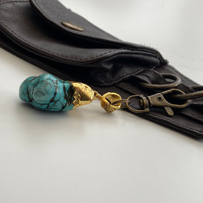 Gold Dipped Turquoise Howlite Belt Decoration
