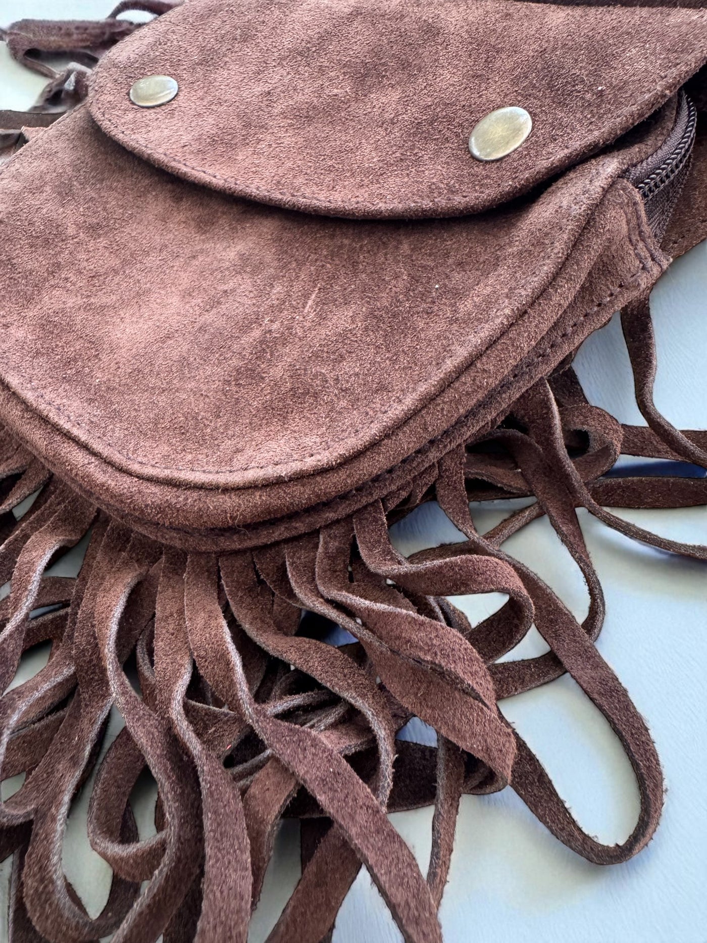 Suede Tassel Belt | Deep brown