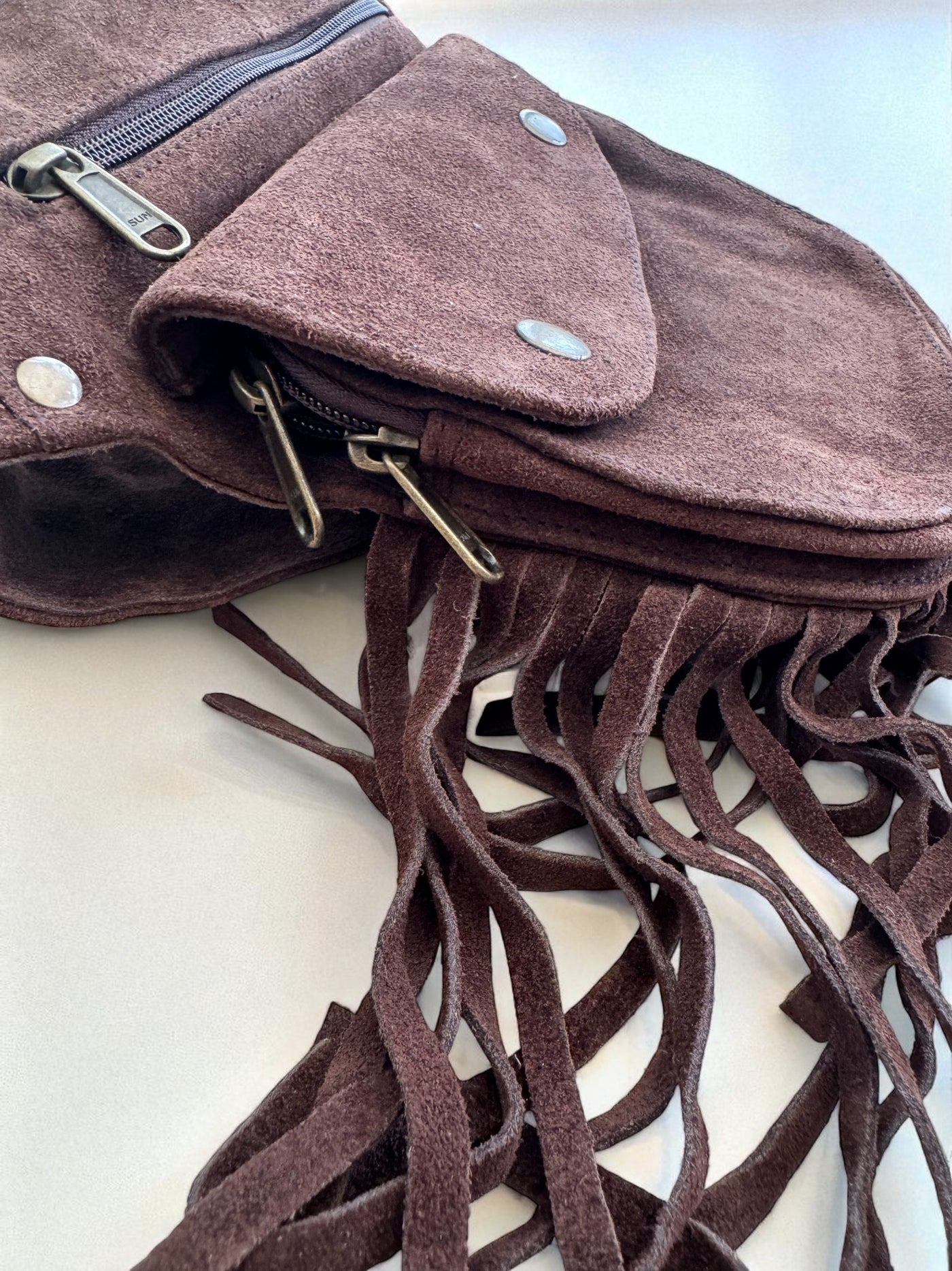 Suede Tassel Belt | Deep brown
