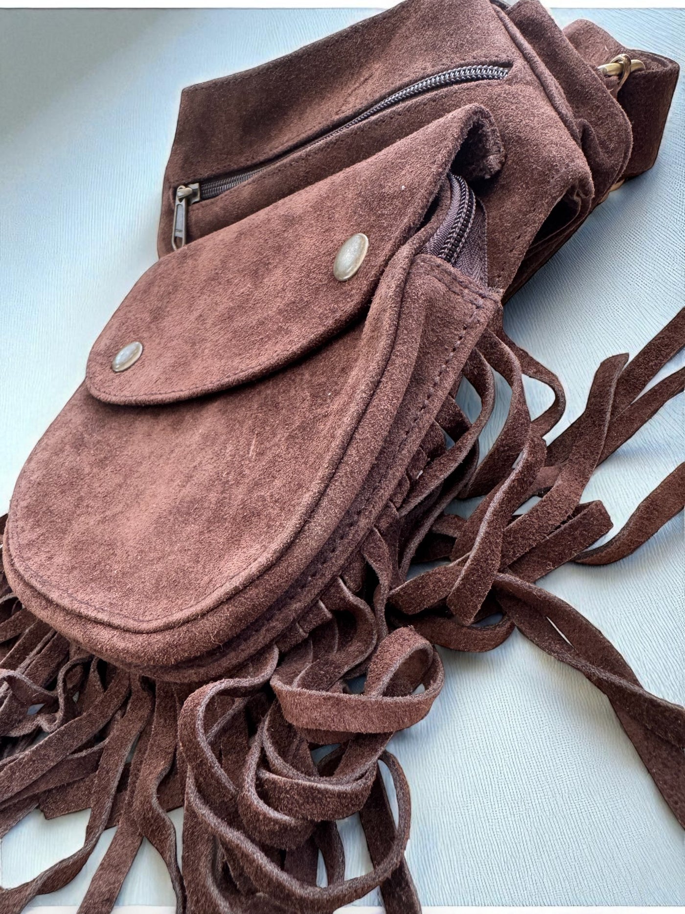 Suede Tassel Belt | Deep brown