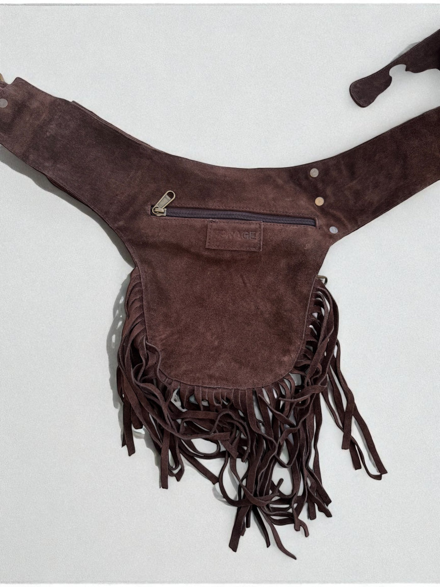 Suede Tassel Belt | Deep brown