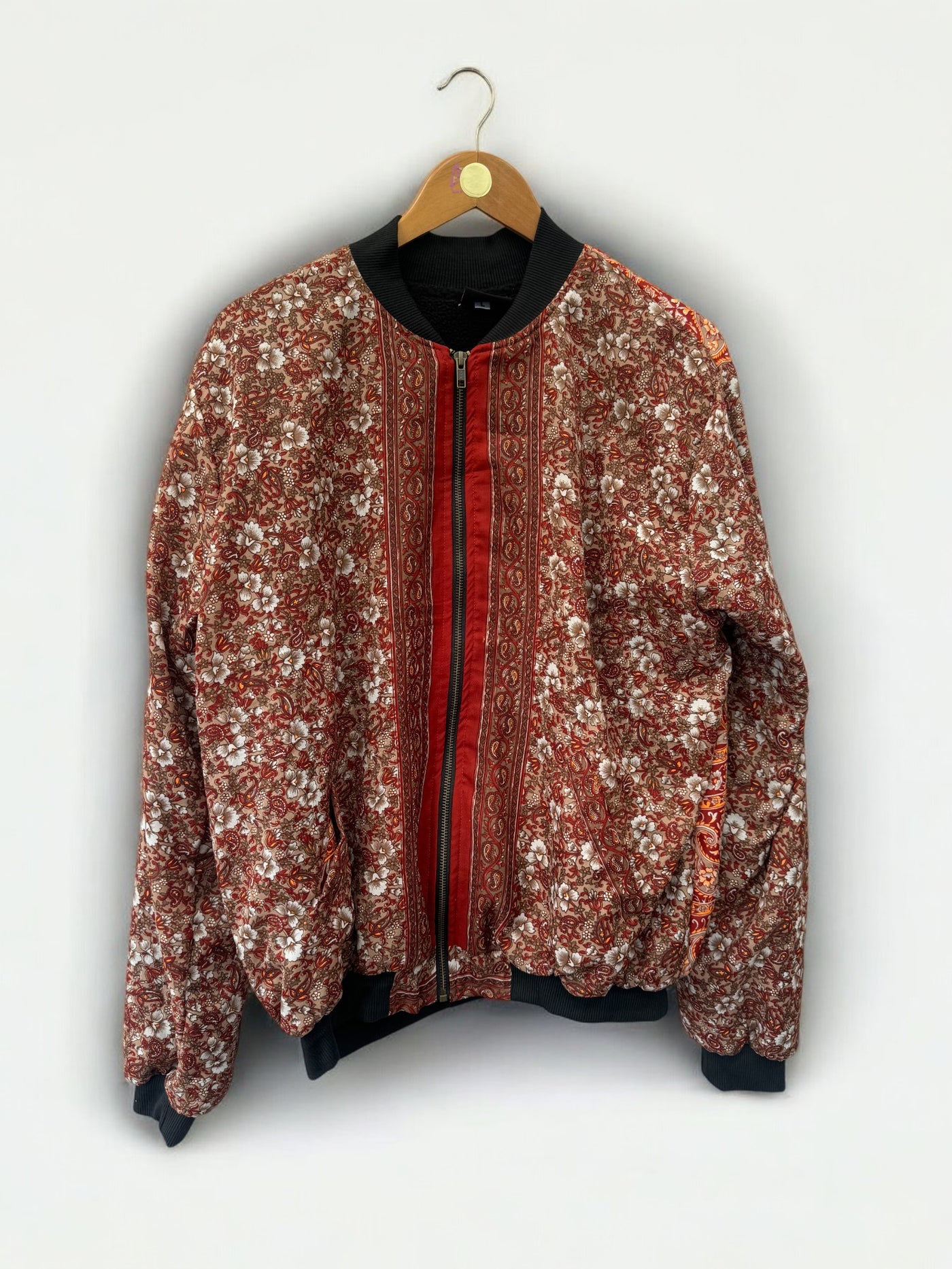 Bomber Jacket - Recycled Sari | Large ( UK size 16 -18)