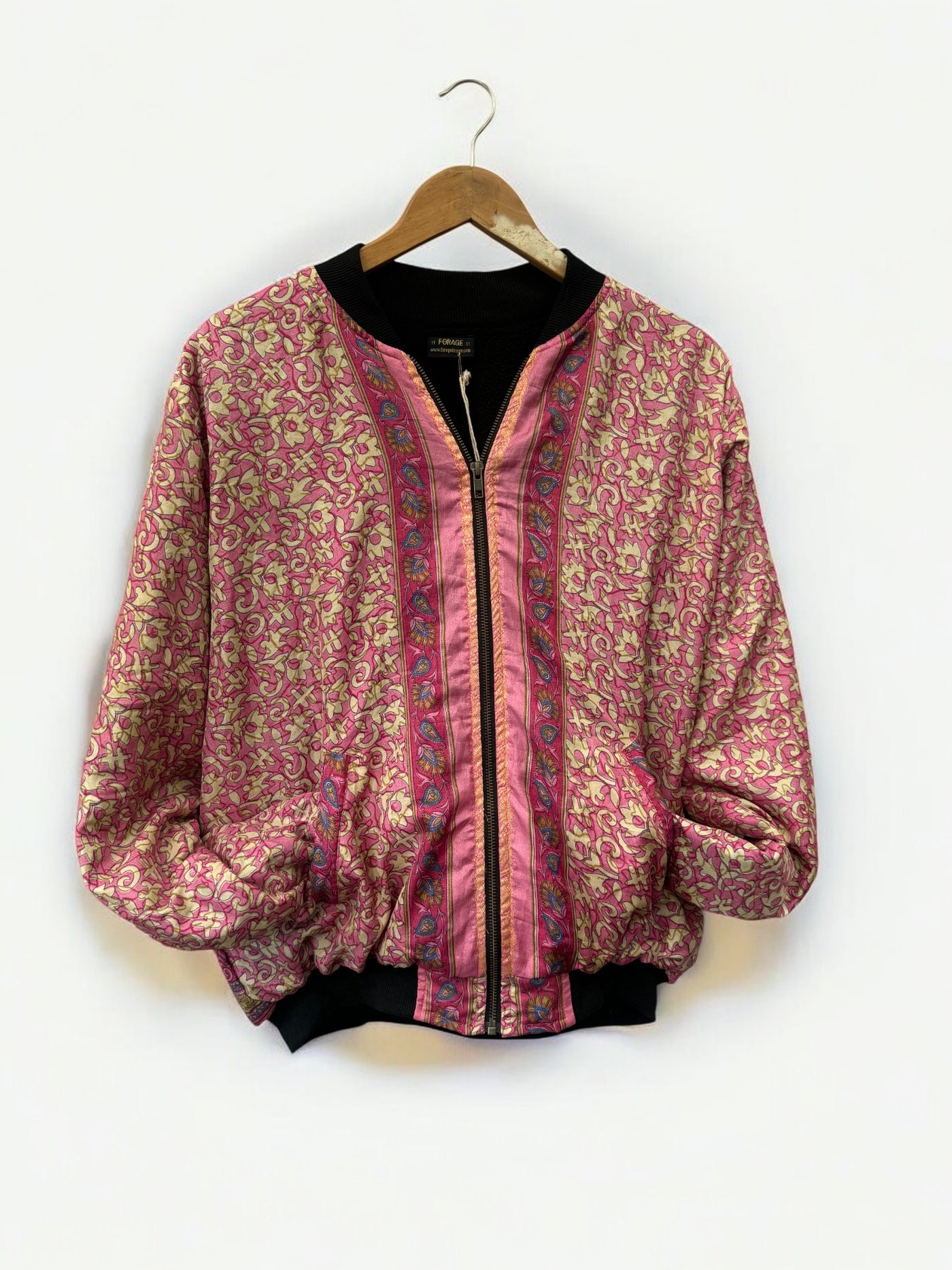 Bomber Jacket - Recycled Sari | Large ( UK size 16 -18)