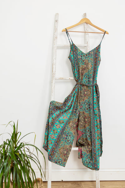 Ex Display | Selene Wide Leg Jumpsuit | Turquoise Tapestry