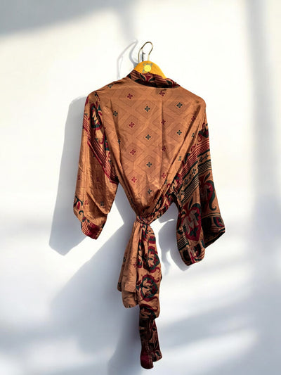 Short Kimono - Recycled Sari  | Free size (8-16)