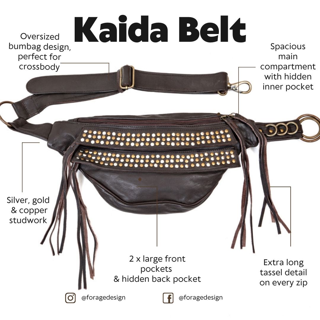 Leather Kaida Belt | Gold