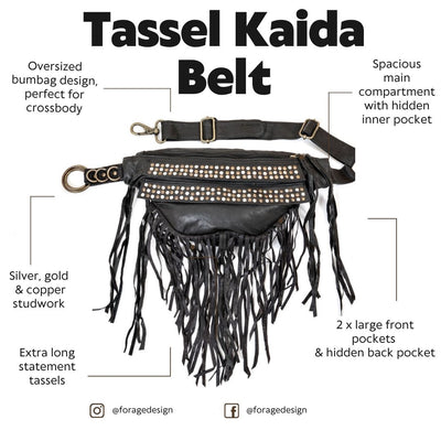 Tassel Kaida Belt | Stone Blue