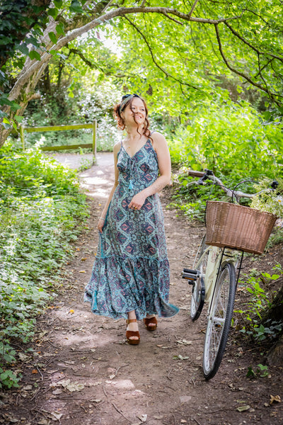 Liora Dress | Light & Floaty | Blue Paisley