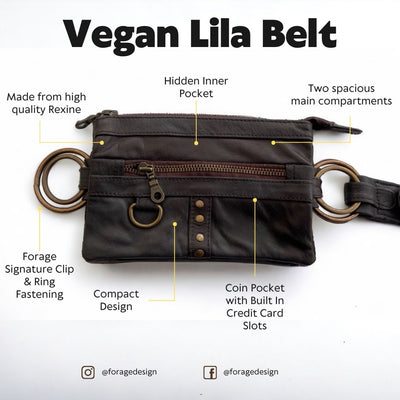 Vegan Leather Lila Belt | Falcon Brown