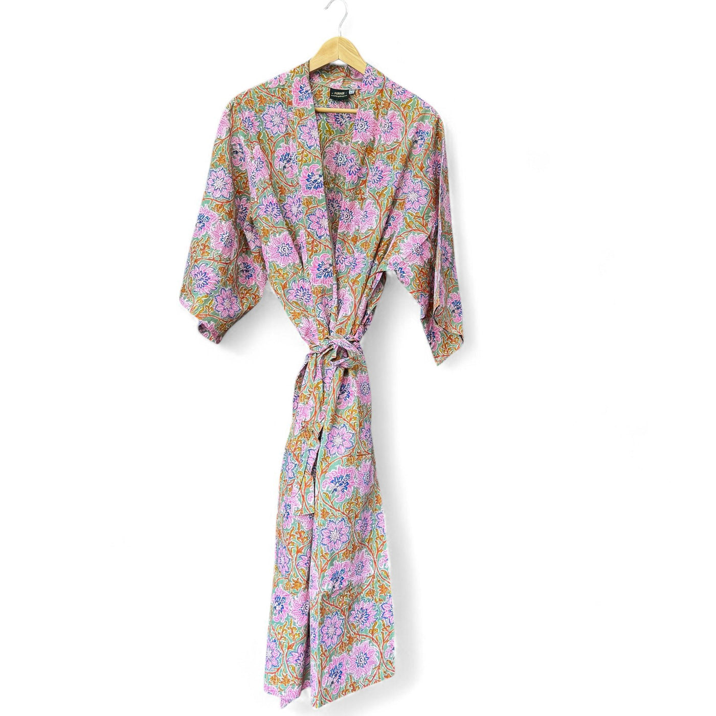 Long Cotton Botanical Robe | Wildflower Meadow