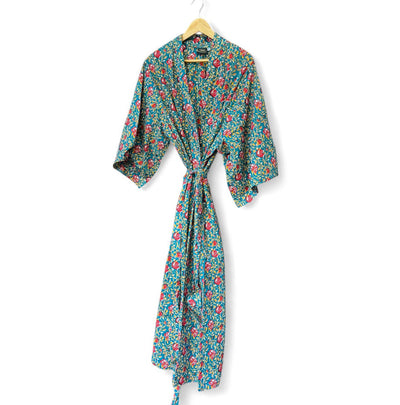 Long  Cotton Botanical Robe | Secret Garden