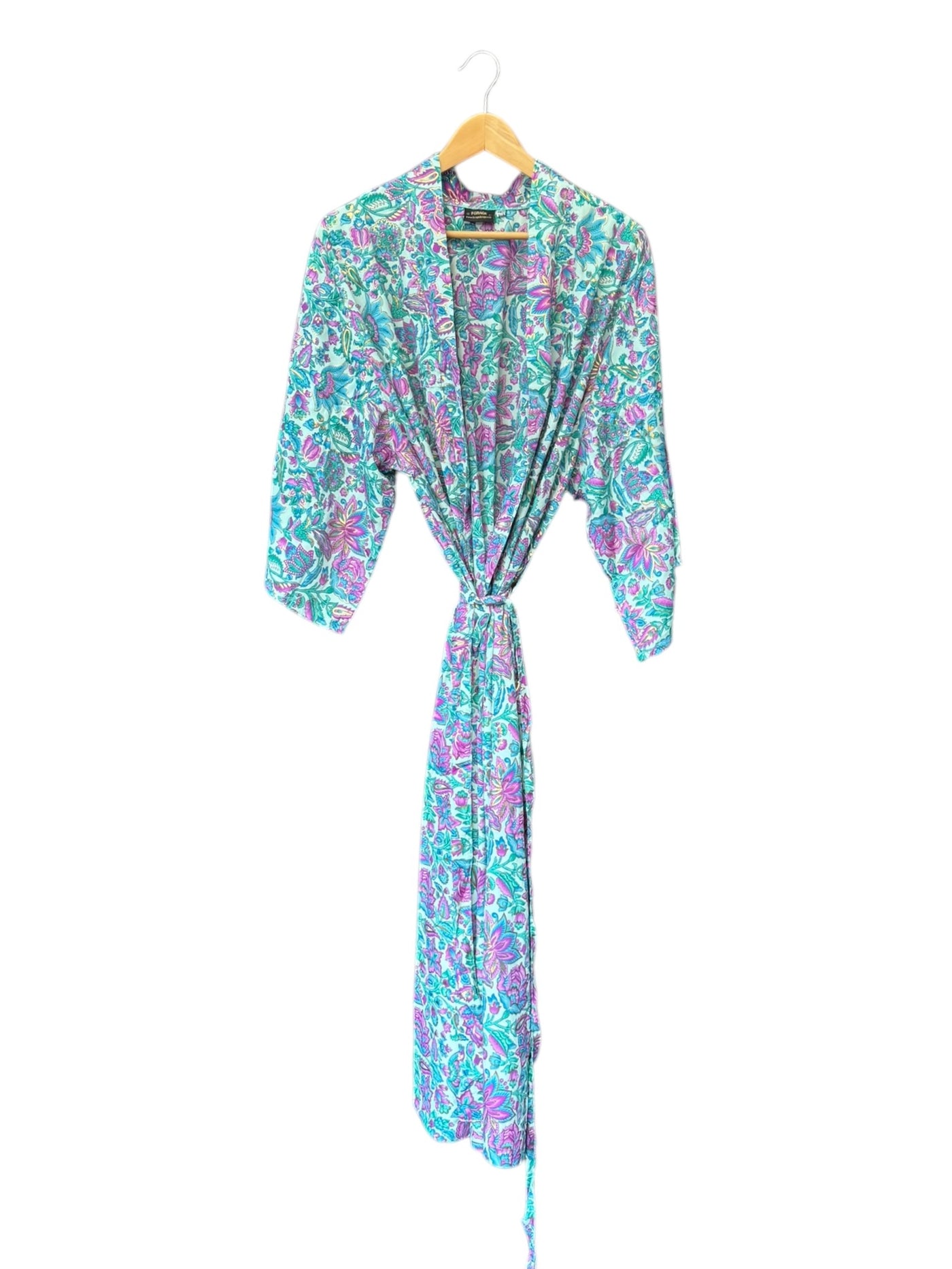 Long Floaty Botanical Robe | Moonflower