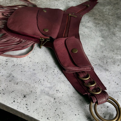 Leather Tassel Belt | Pomegranate