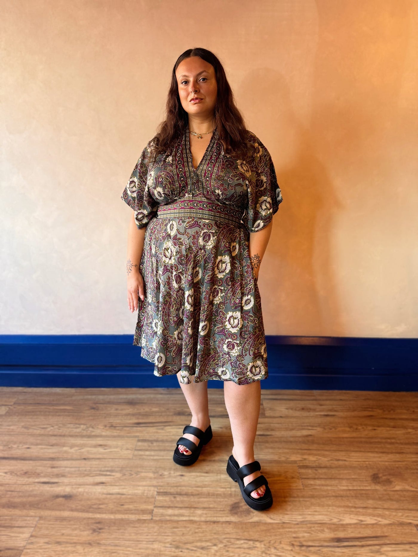 Thalia Dress - Recycled Sari  | Plus Size (UK 18-24)