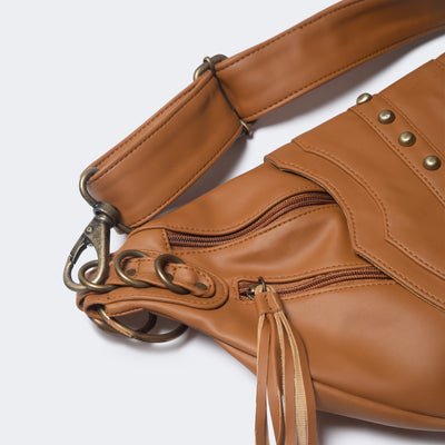 Vegan Leather Arrow Bag | Tan