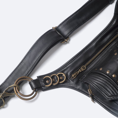 Vegan Leather Trapp Belt - Black