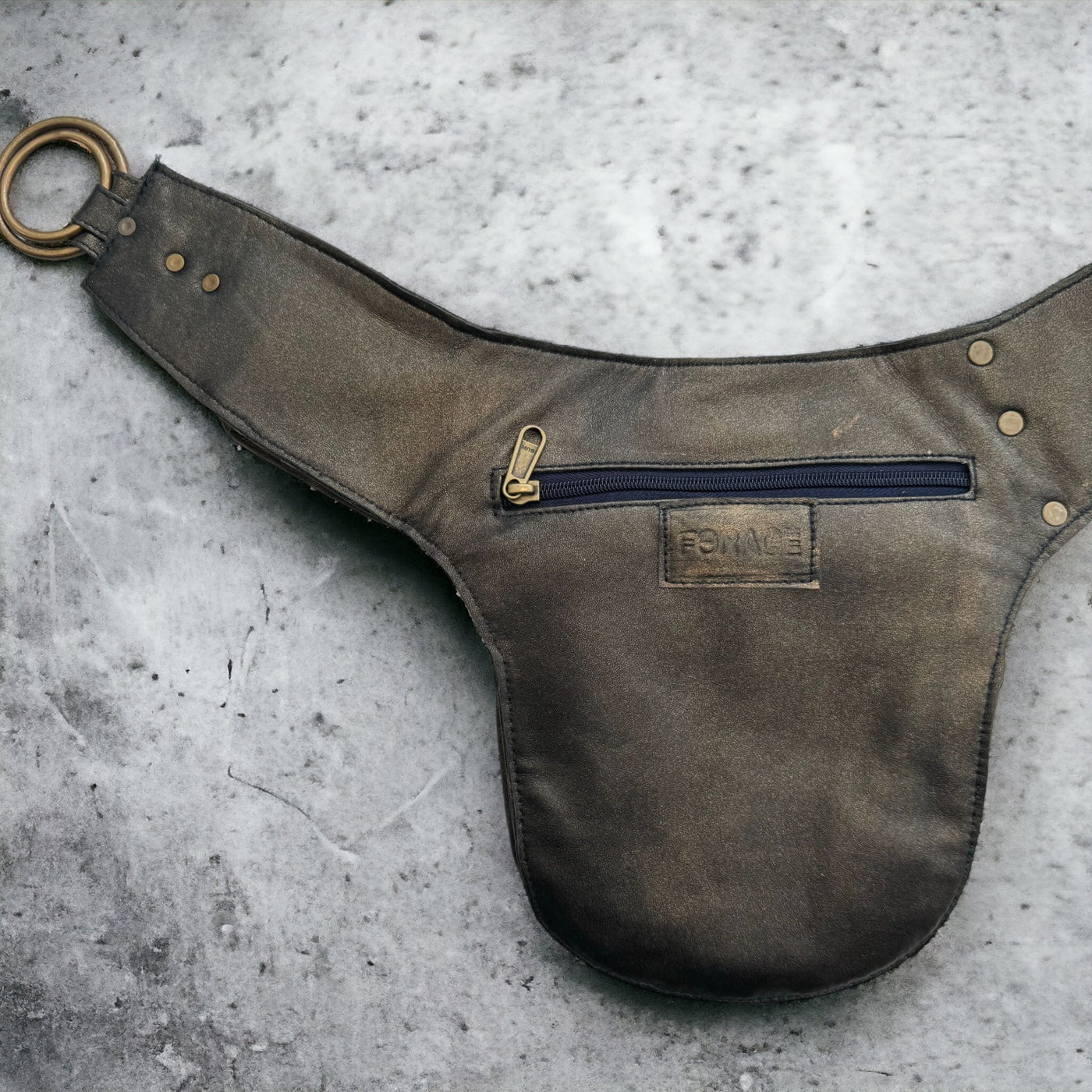 Leather Hip Bag | Glitter Bronze