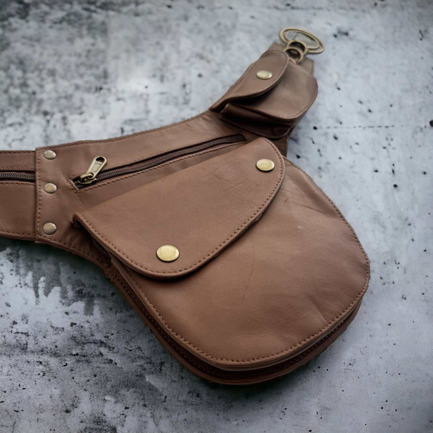 Leather Hip Bag | Saddle Brown