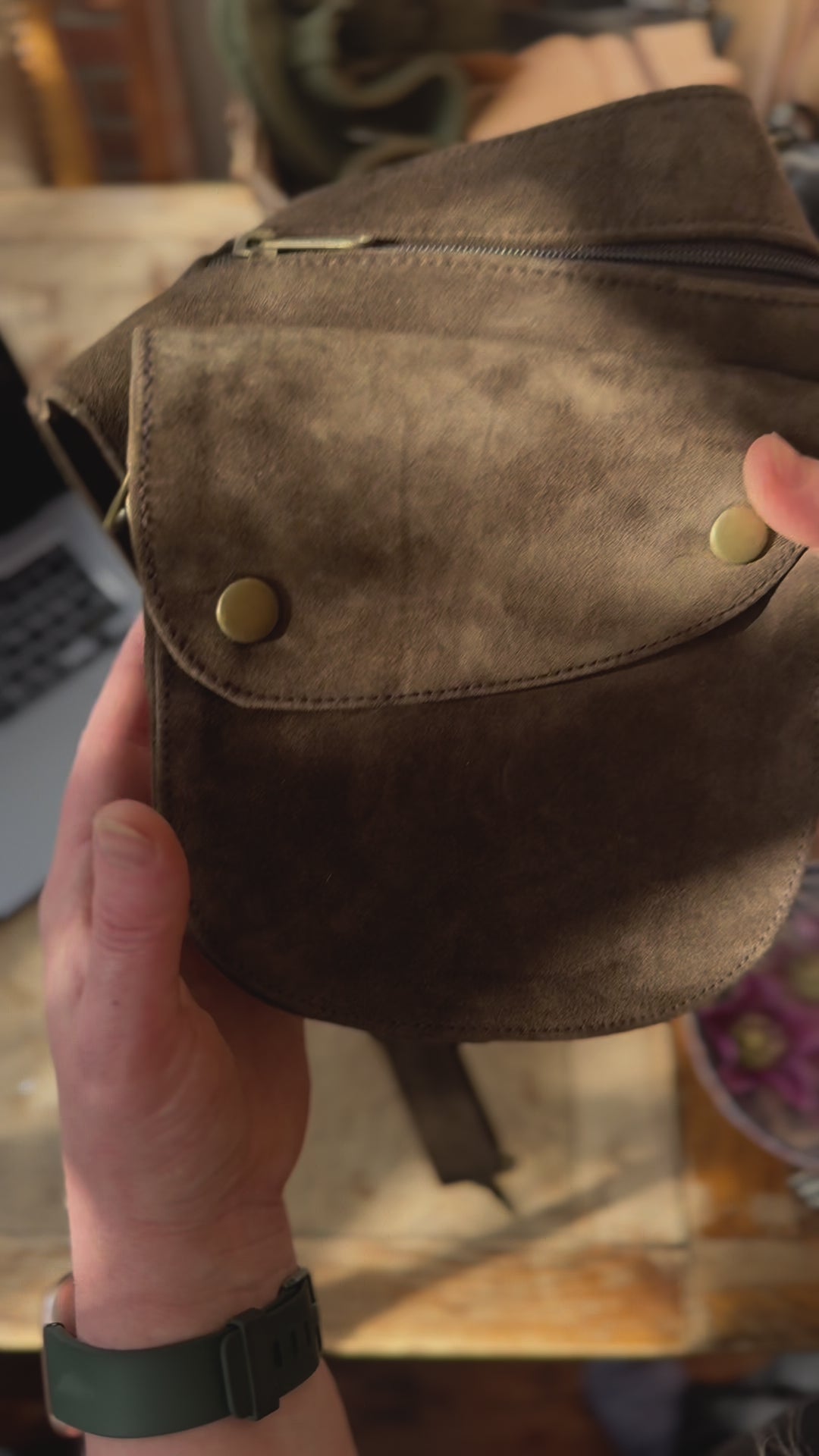 Suede Hip Bag | Falcon Brown