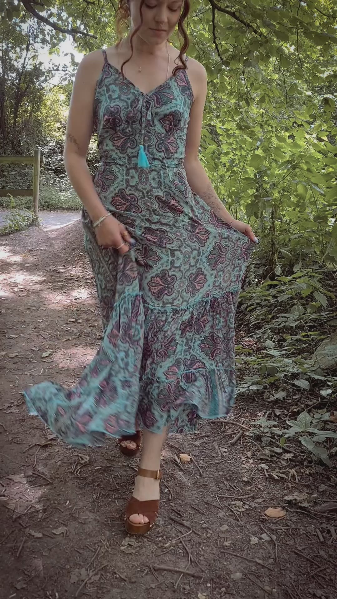 Liora Dress | Light & Floaty | Blue Paisley