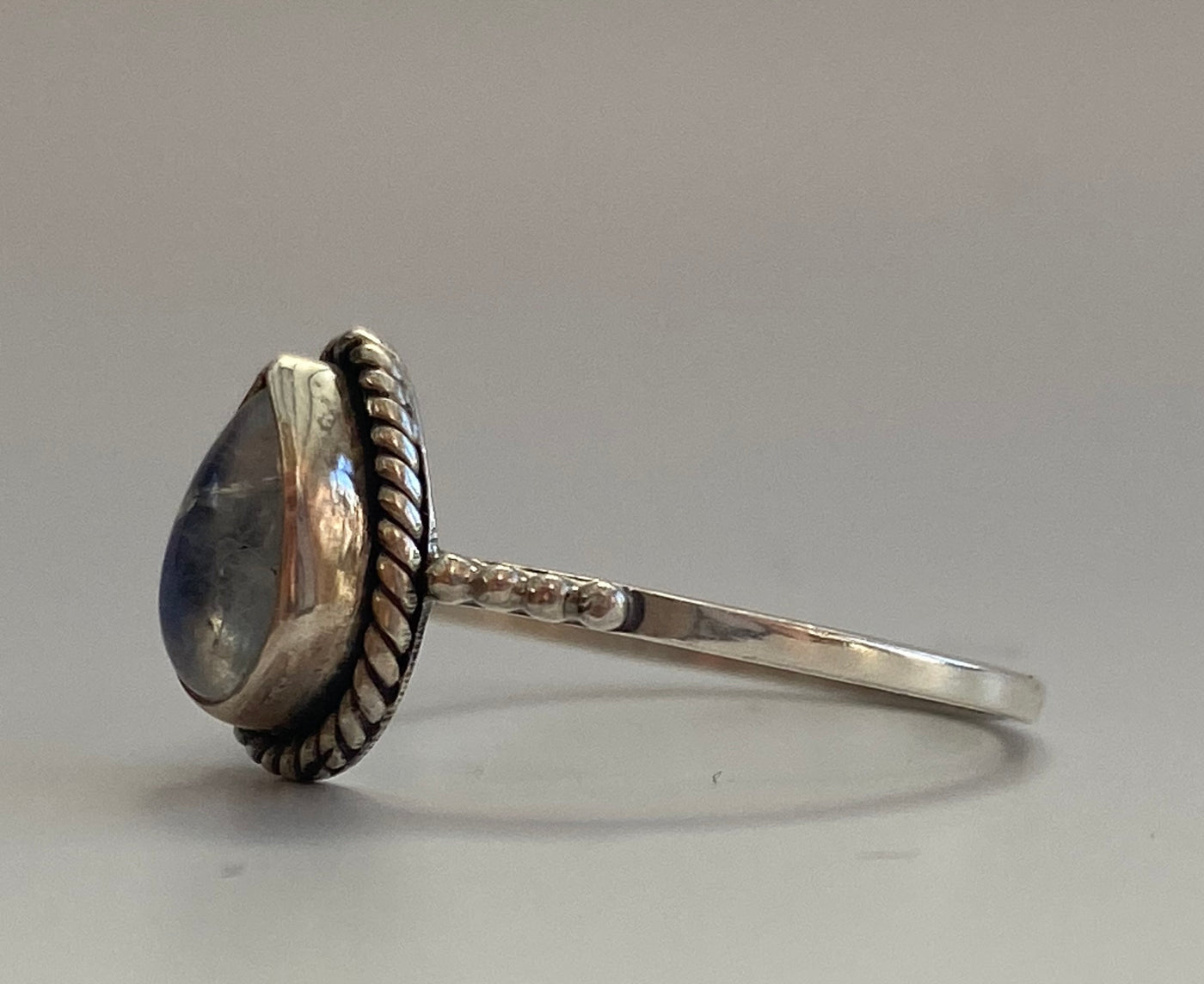 Teardrop Moonstone Ring  - P/Q
