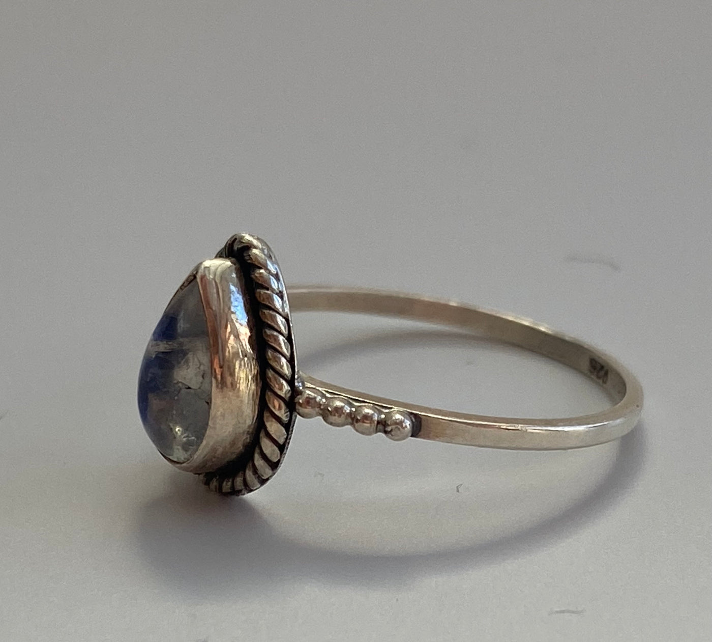 Teardrop Moonstone Ring  - P/Q