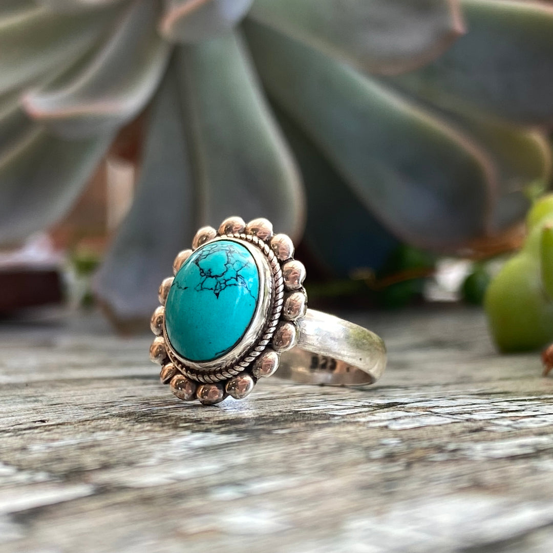 ☆nff☆ teal gemstone ring nff1 Sika Ring - N – ForageDesign