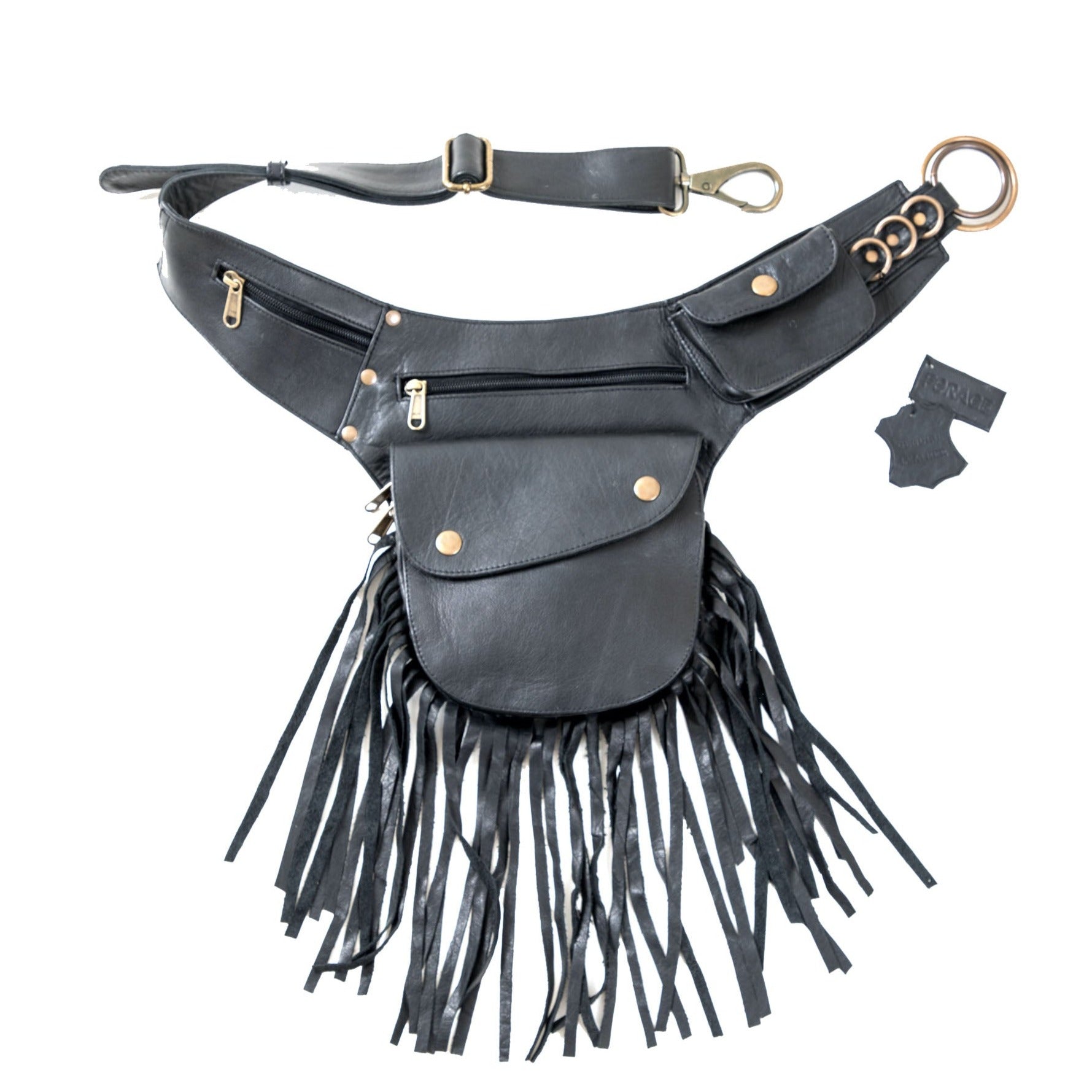 Leather Tassel Belt - Black – ForageDesign