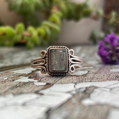 Cut Labradorite Bloc Ring - N