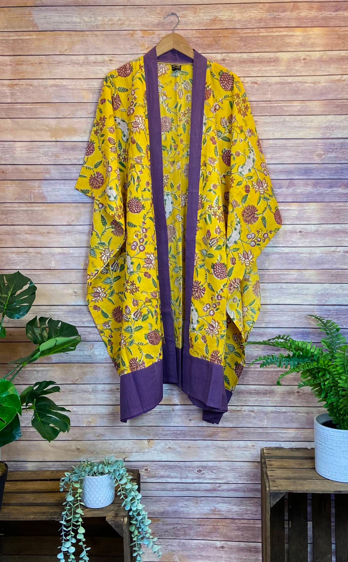 Longline Cotton Coverup - Yellow - ForageDesign