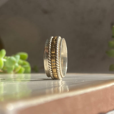 Silver Spinning Ring - L
